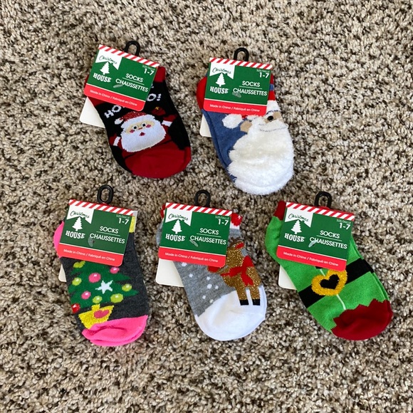 Little kids Christmas ankle cut sock bundle of 5 pairs - see pics for sizing - Picture 1 of 9